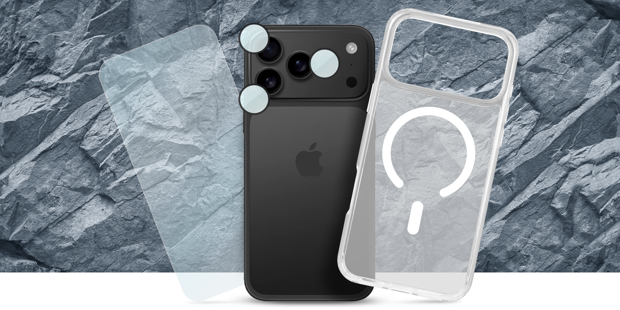 Zestaw Roobix 3w1 Combo do iPhone 17 Pro Max (etui MagSafe + szkło + ochrona obiektywu) prezentacja zawartości pudełka